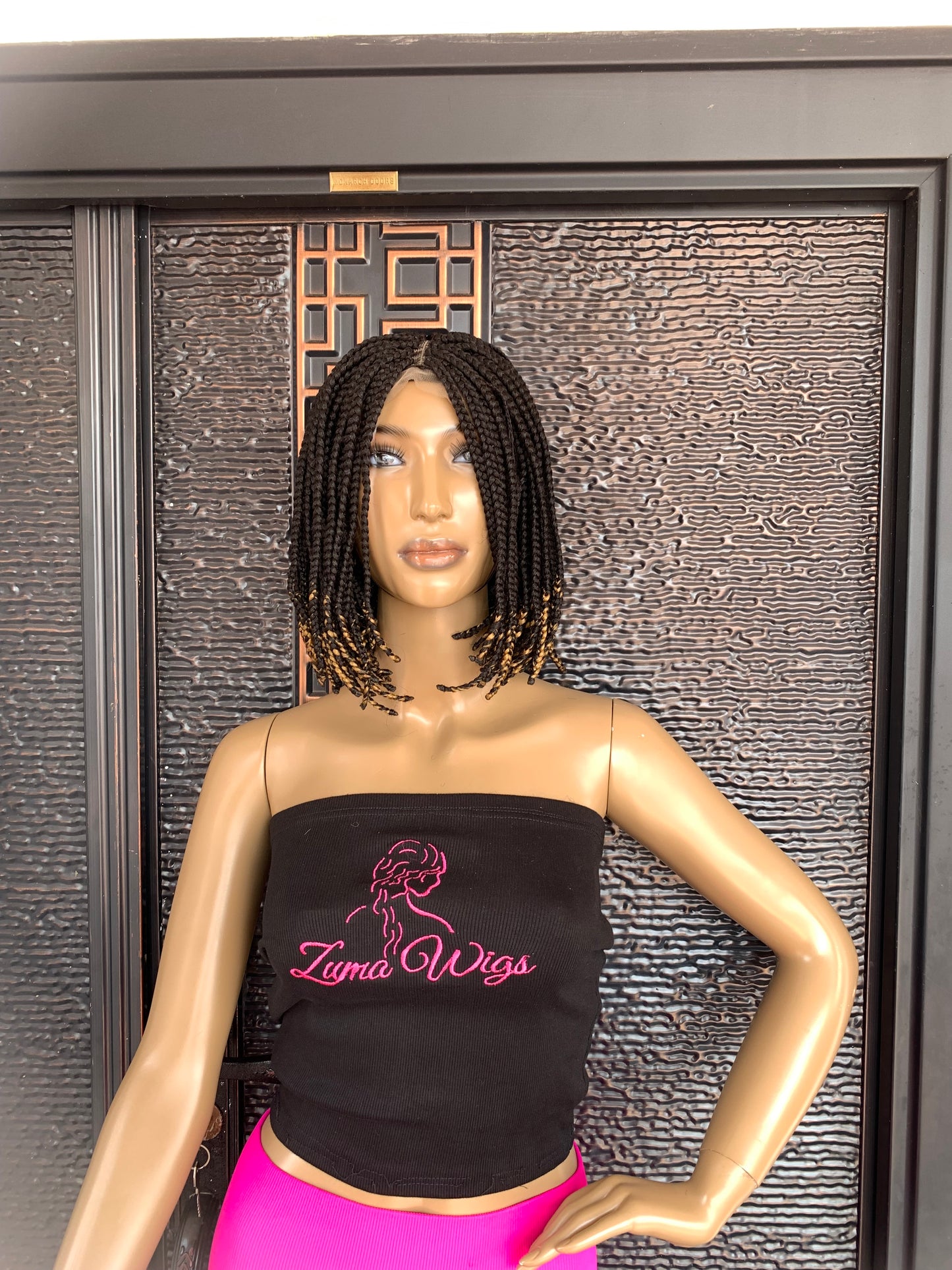 Bob braid wig with honey ends