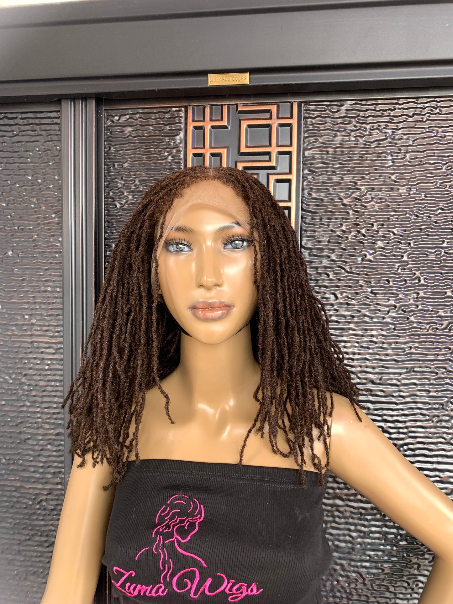 Brown sista locs wig, full lace wig, full density locs wig