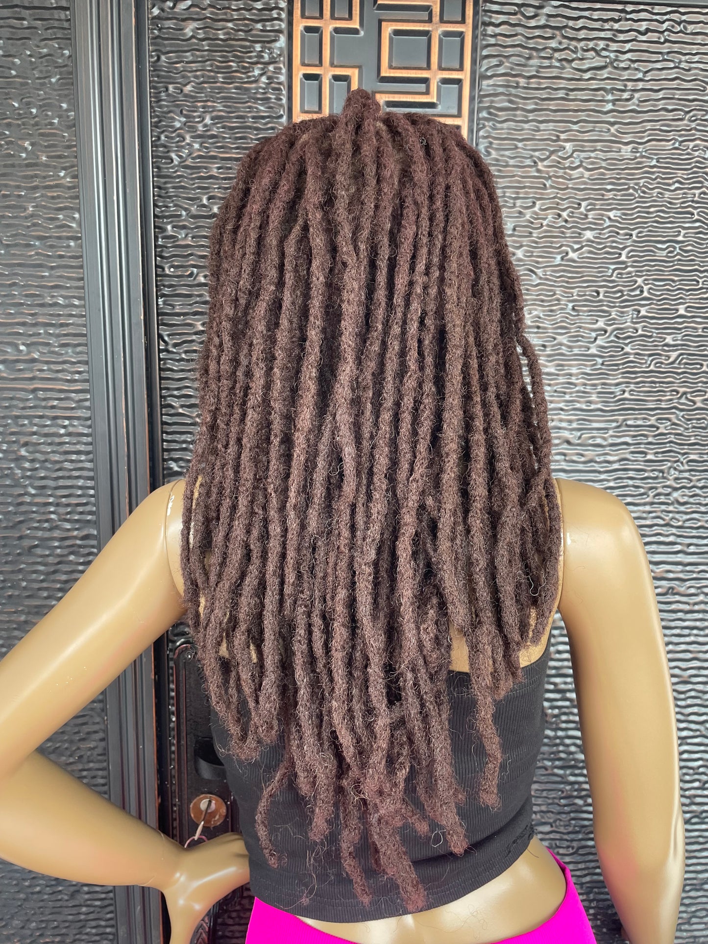 Brown synthetic dreadlock wig