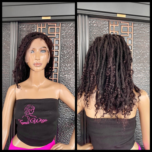 Peluca de diosa con rastas de cabello humano