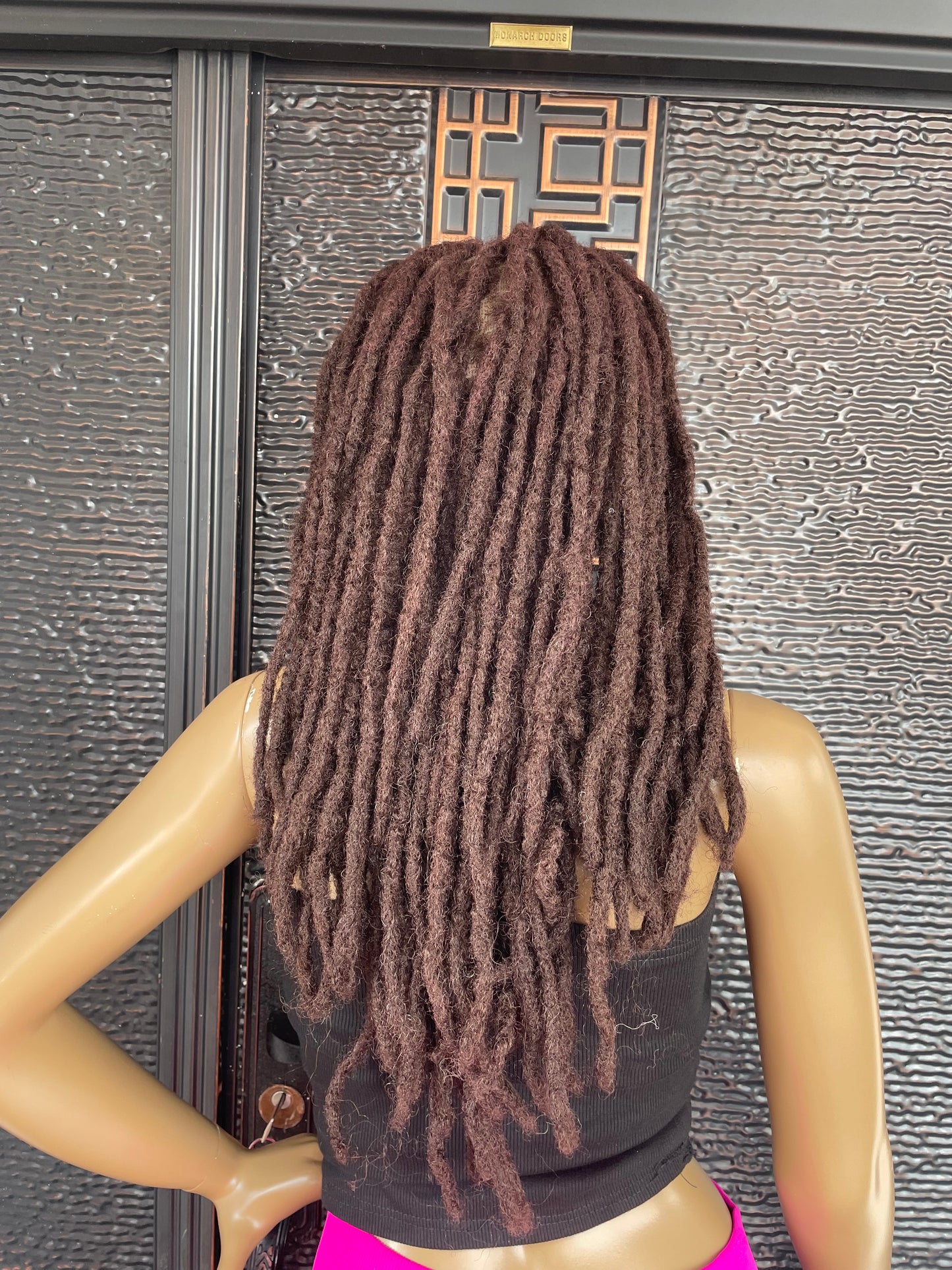 Brown synthetic dreadlock wig