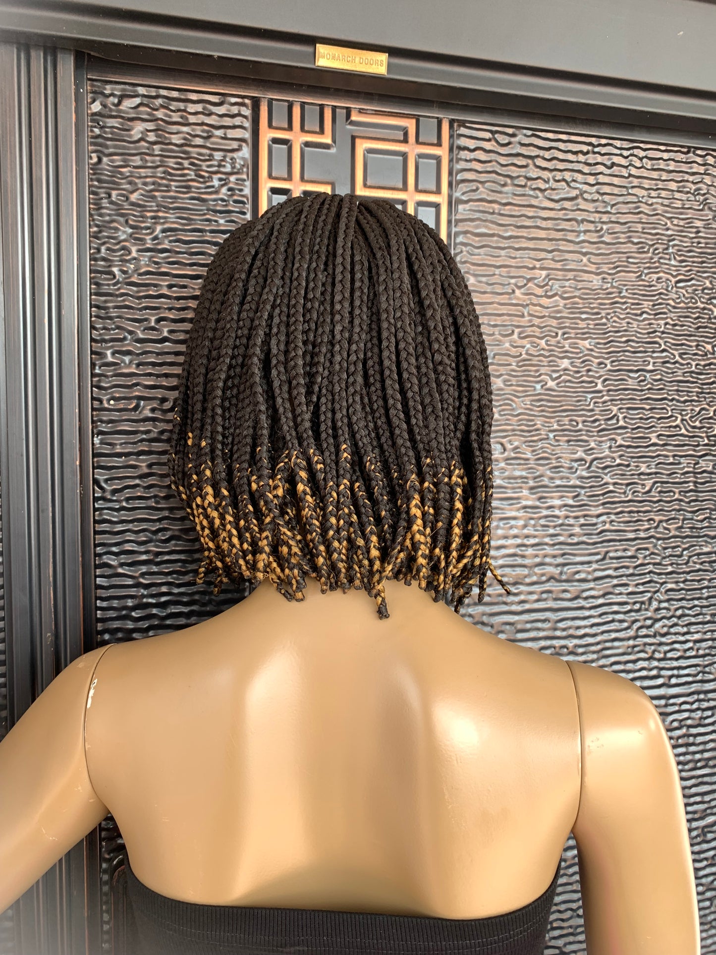 Bob braid wig with honey ends