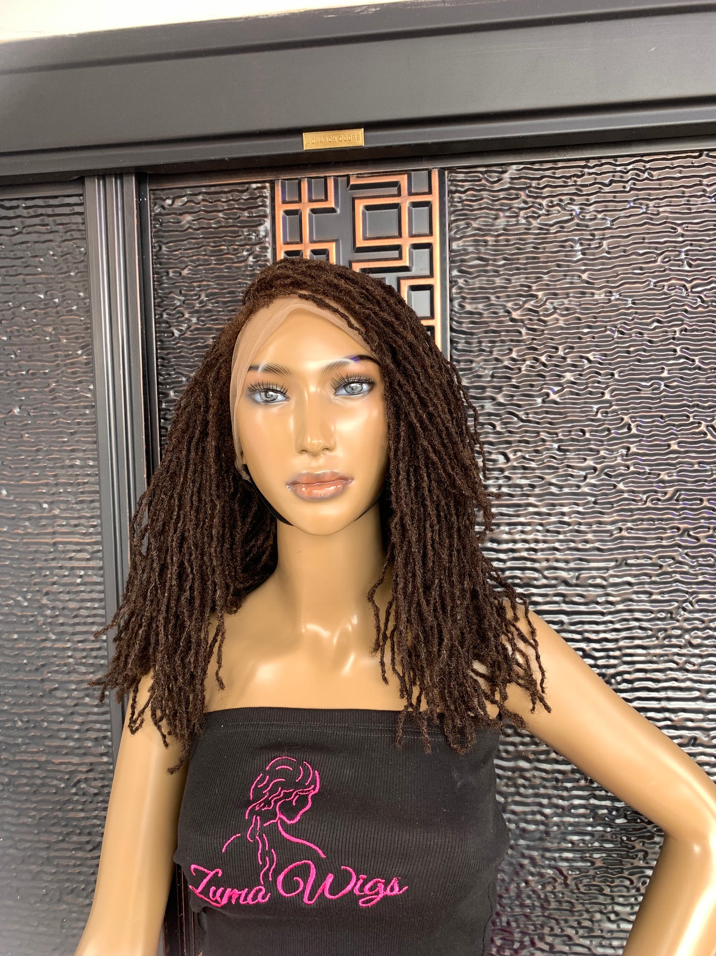 Brown sista locs wig, full lace wig, full density locs wig