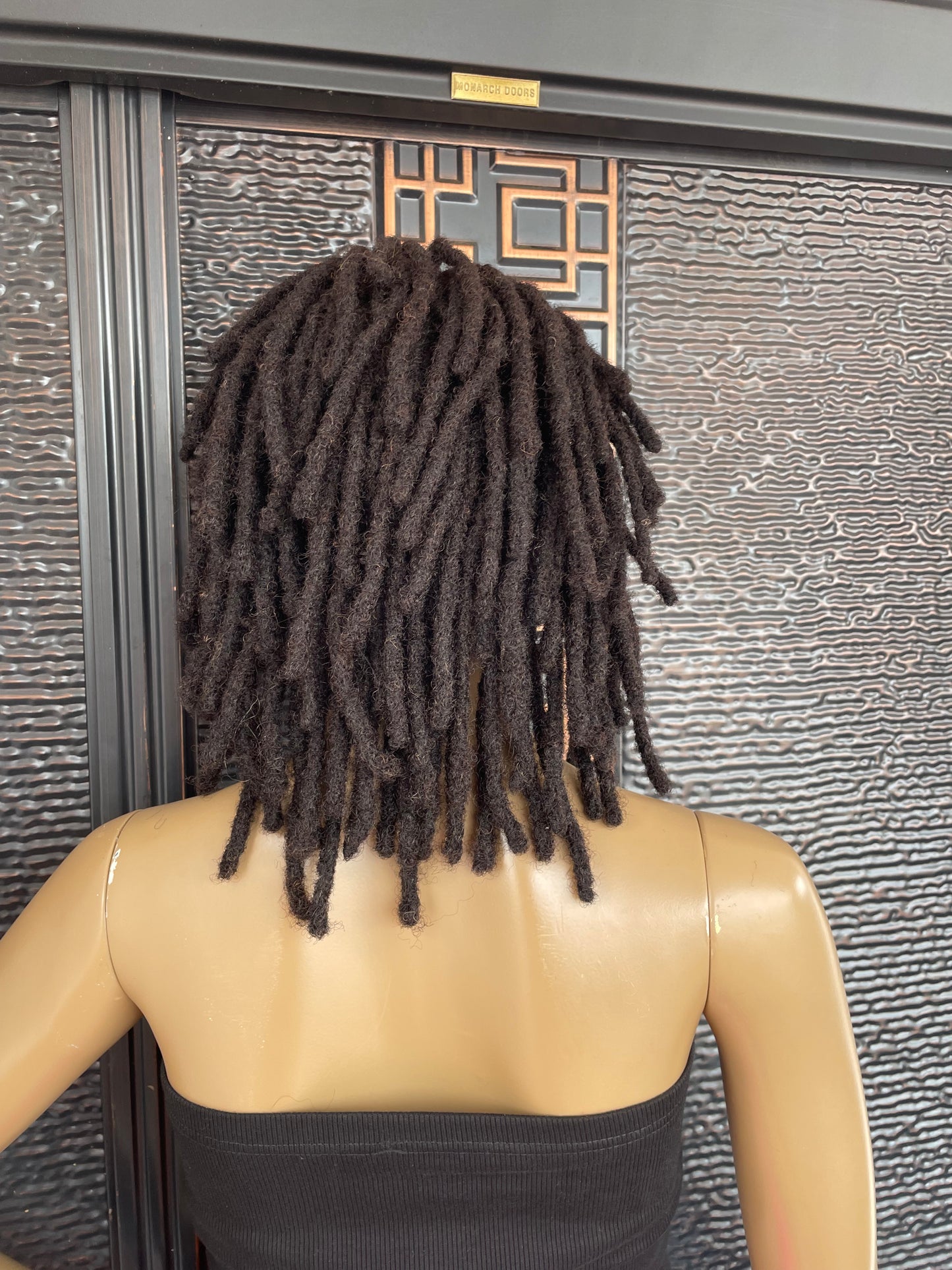 Kurze Dreadlock-Perücke aus Echthaar, 7 bis 8 Zoll Locs