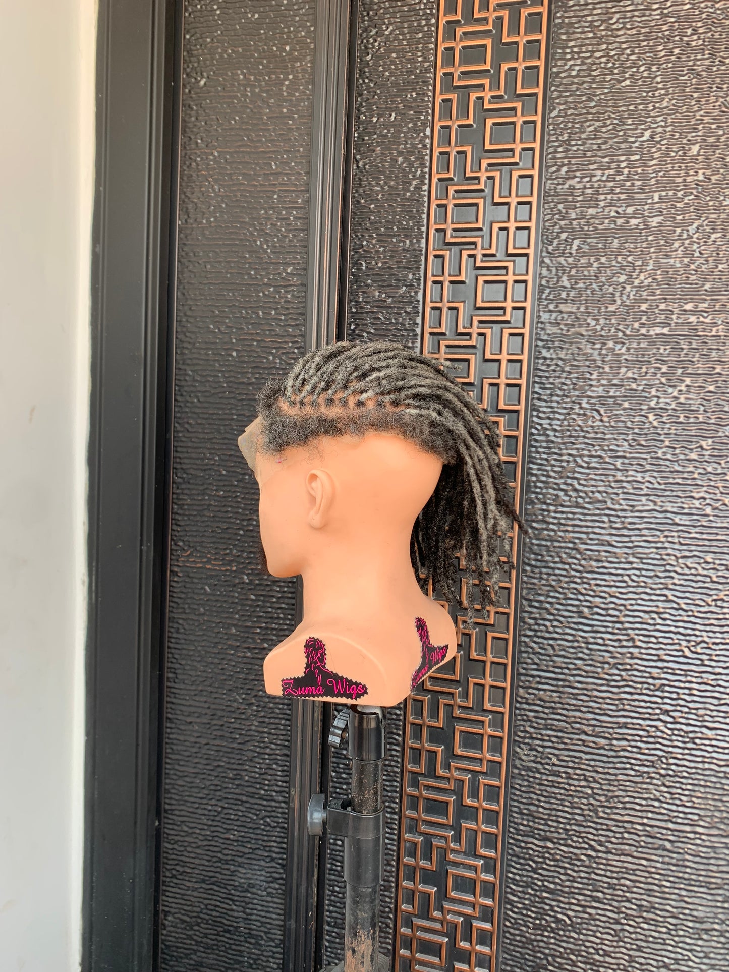 Custom made Dreadlock toupee, salt and pepper