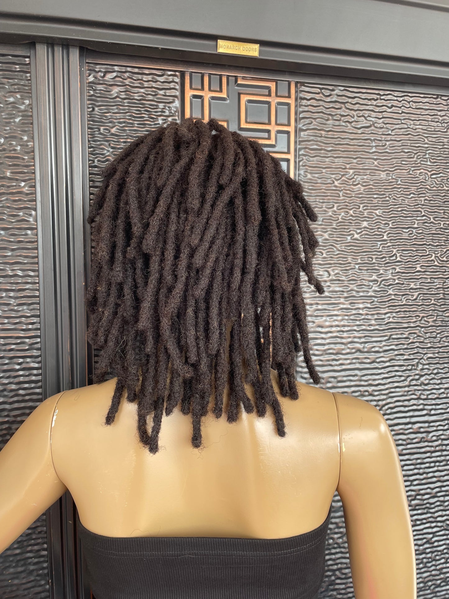 Kurze Dreadlock-Perücke aus Echthaar, 7 bis 8 Zoll Locs