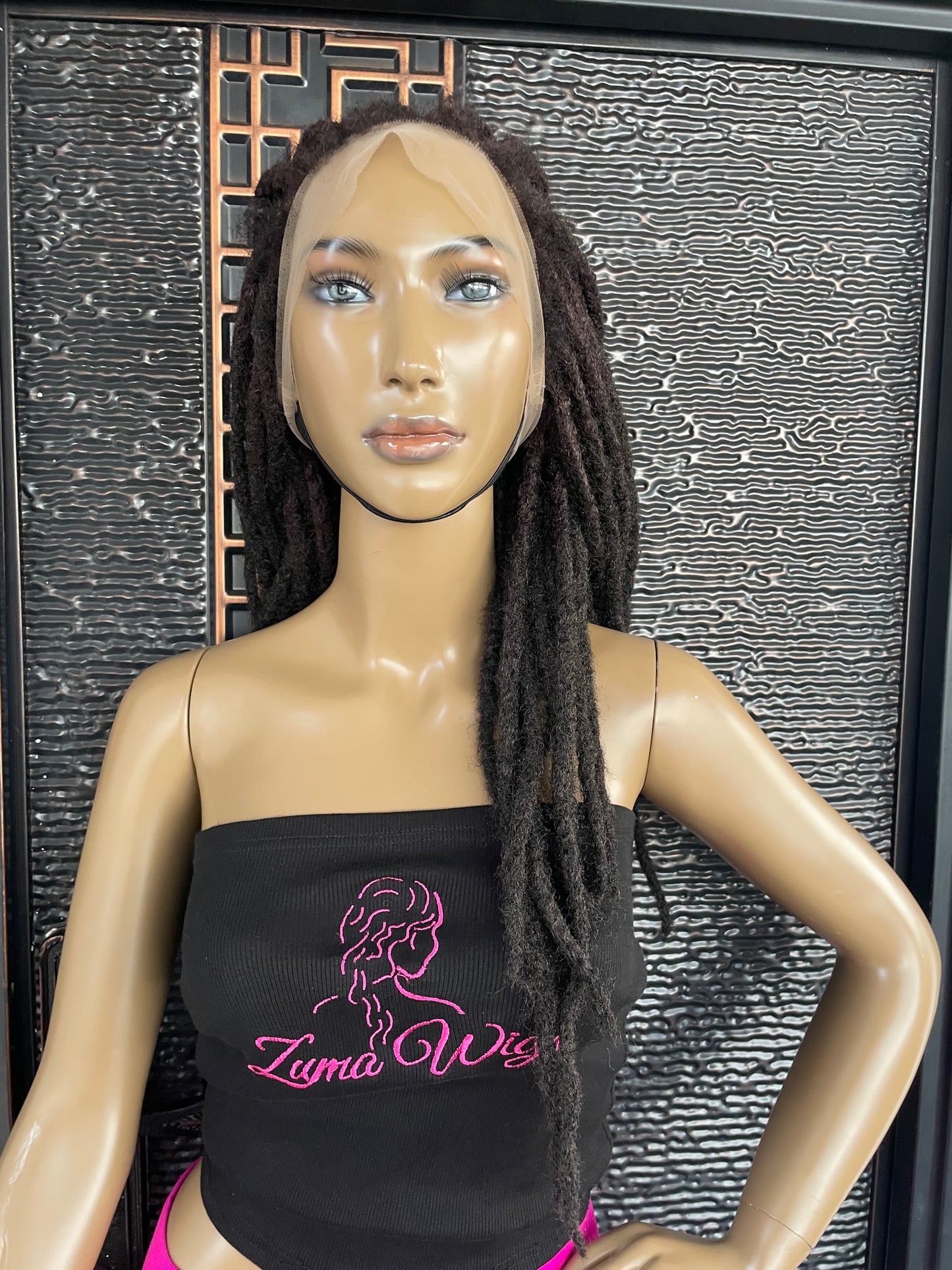 Off Black synthetic loc wig