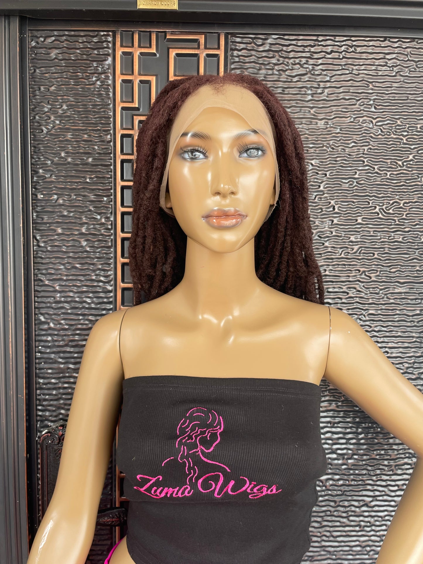 Brown synthetic dreadlock wig