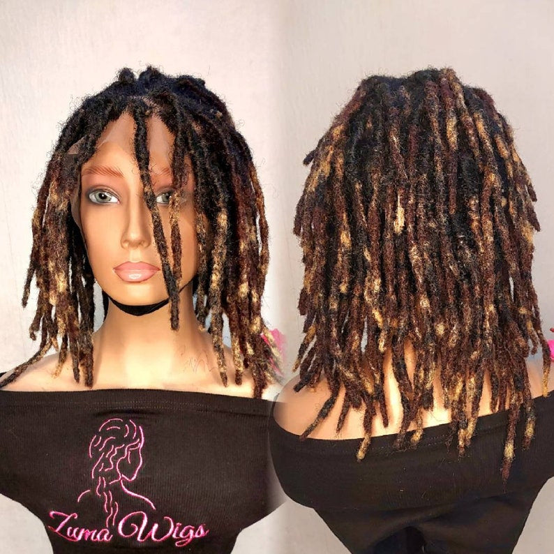 Mixed color synthetic locs wig