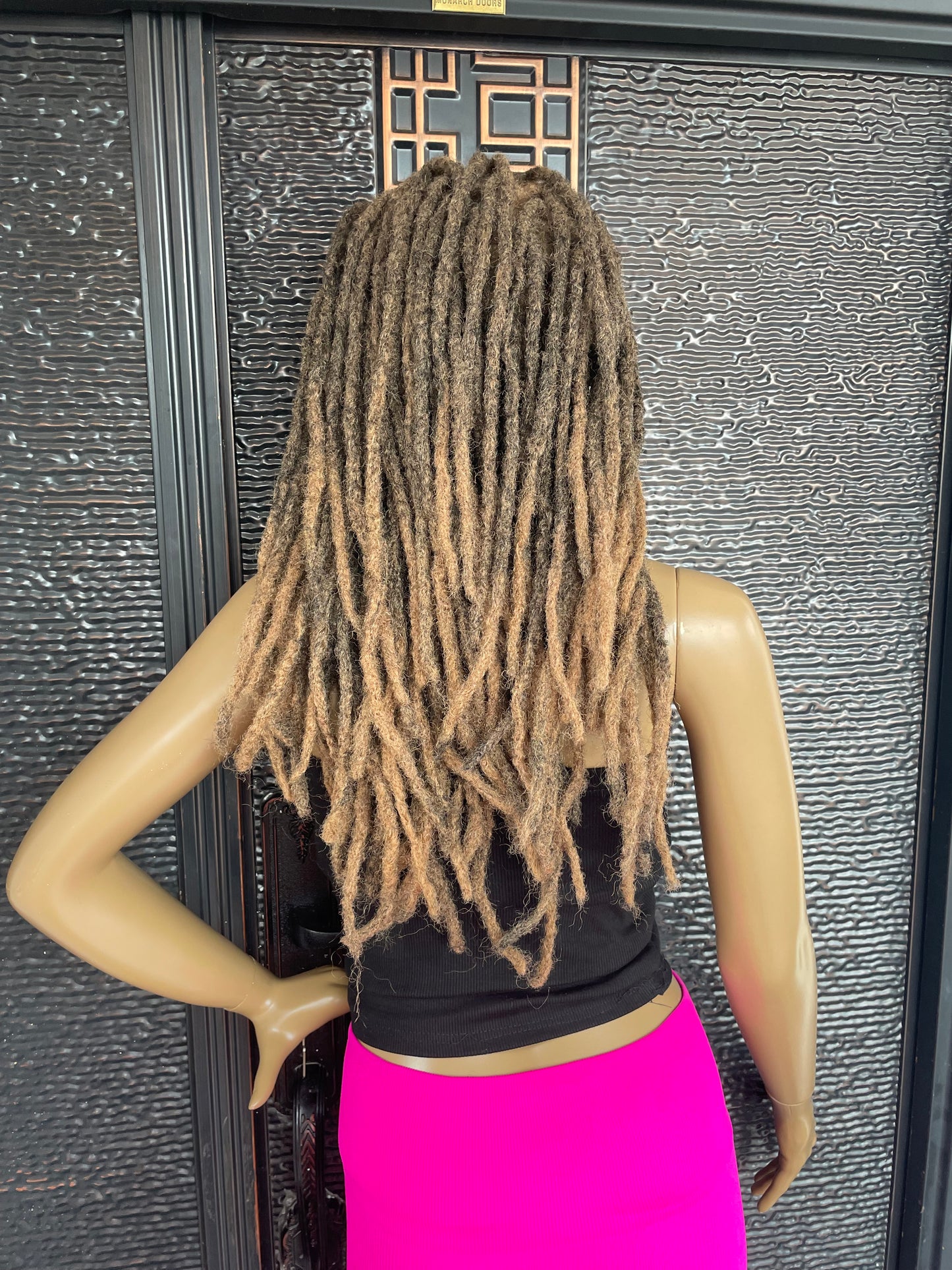 T27 Synthetic dreadlock wig, gold dreadlocks wig