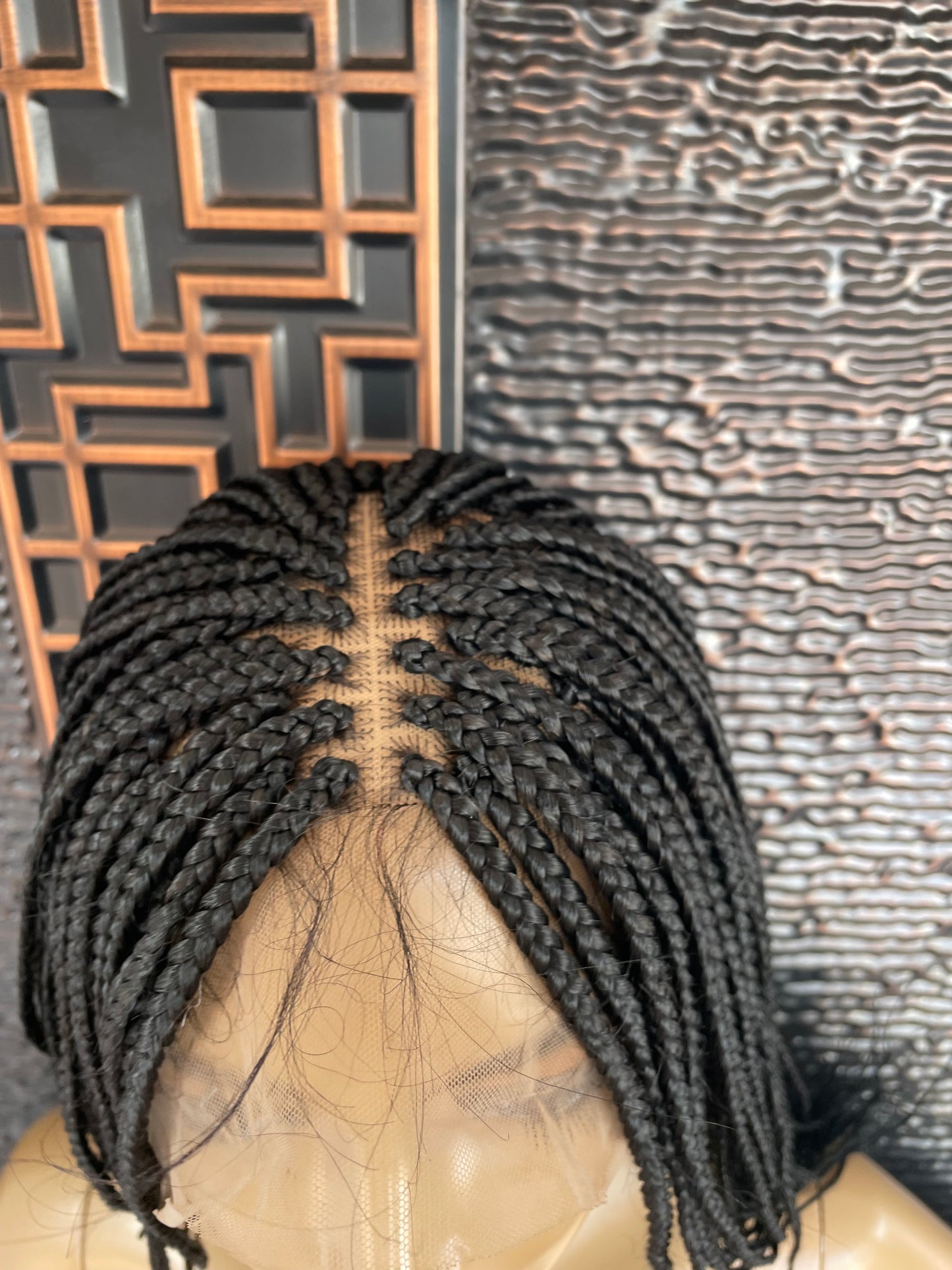 Black full lace box braid wig