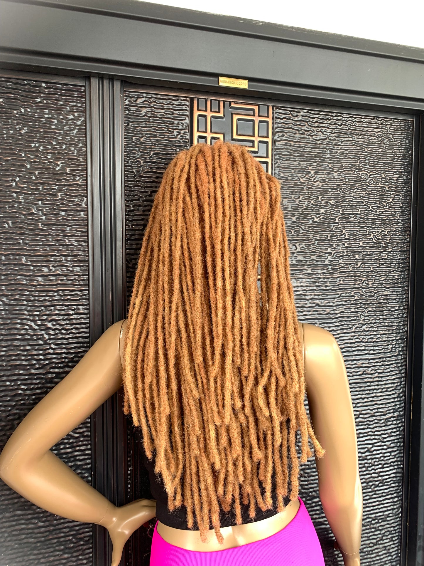 Human hair bronze color dreadlock wig