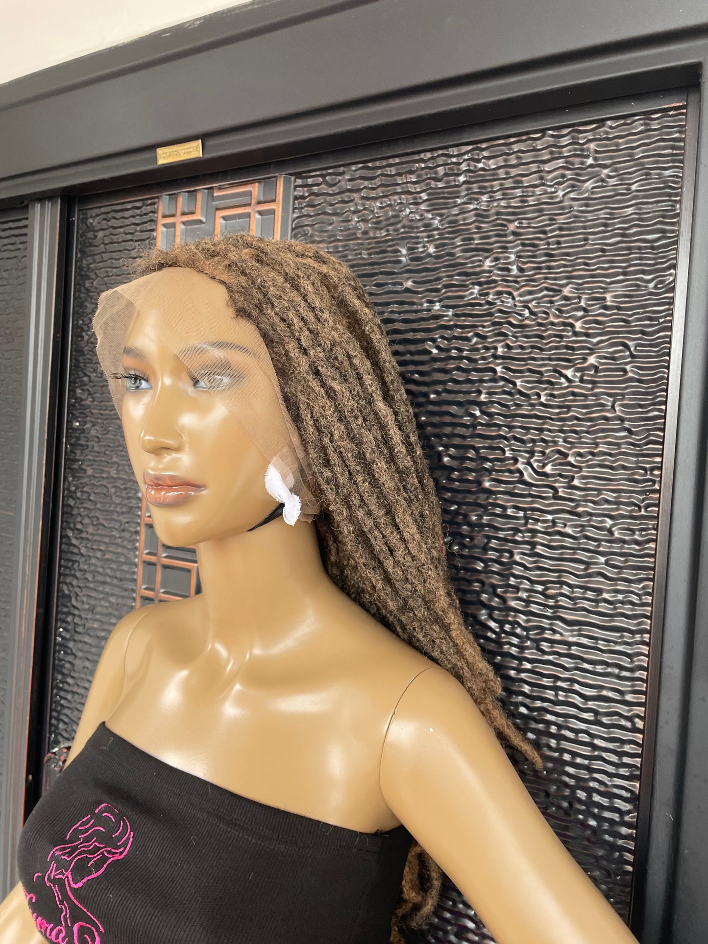 T27 Synthetic dreadlock wig, gold dreadlocks wig