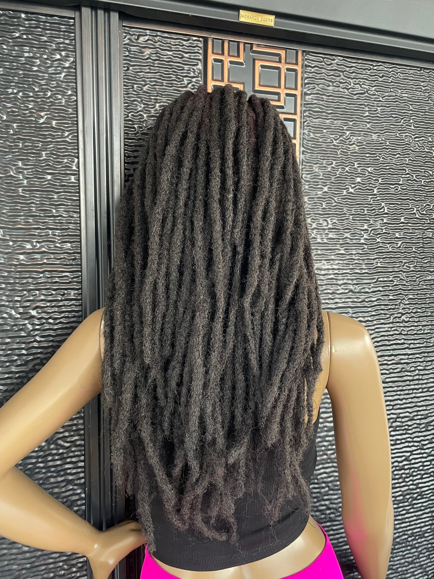 Off Black synthetic loc wig