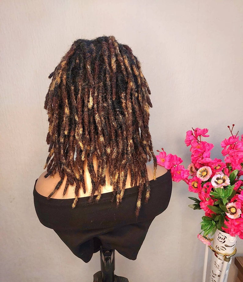 Mixed color synthetic locs wig