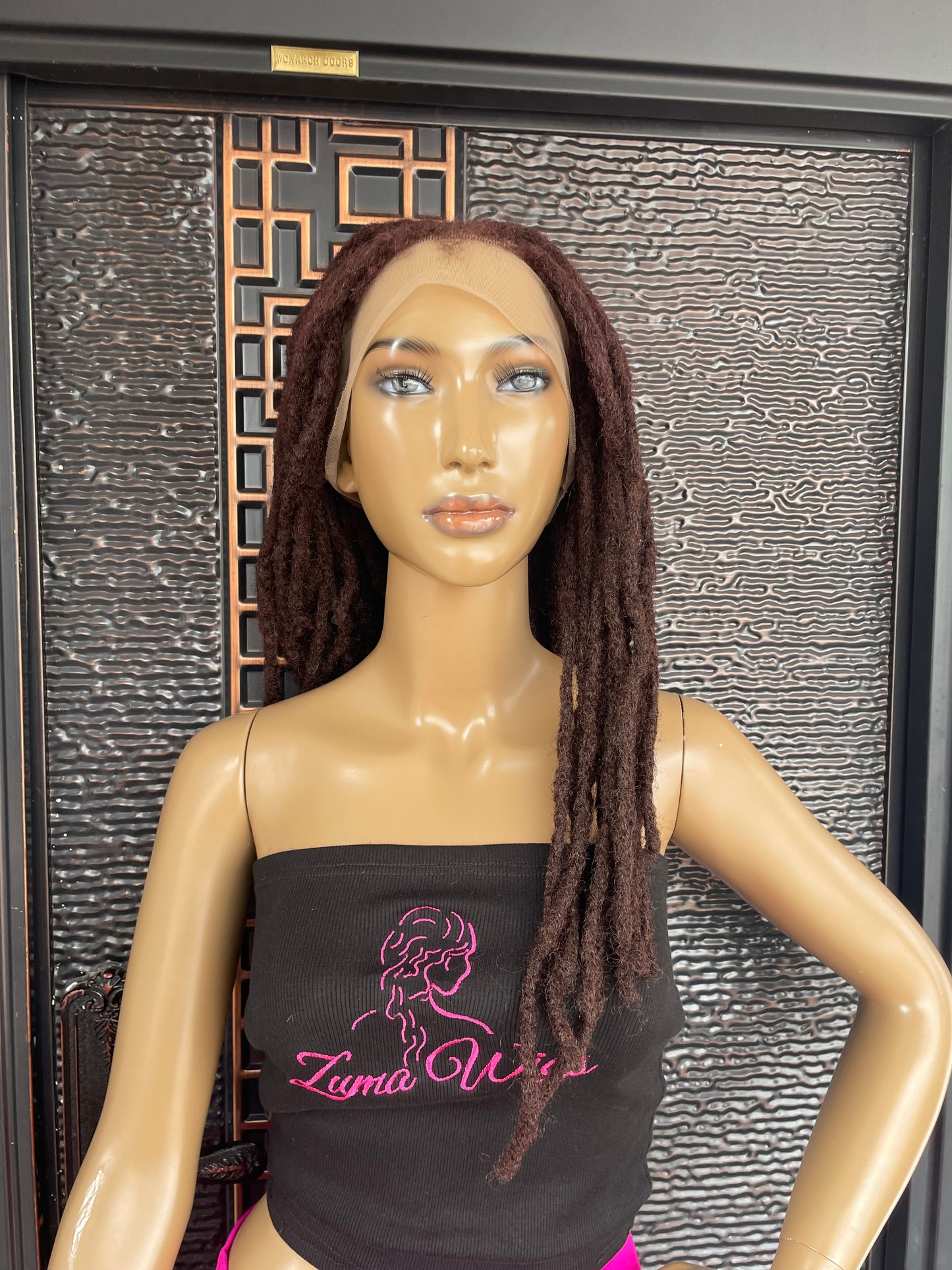 Brown synthetic dreadlock wig