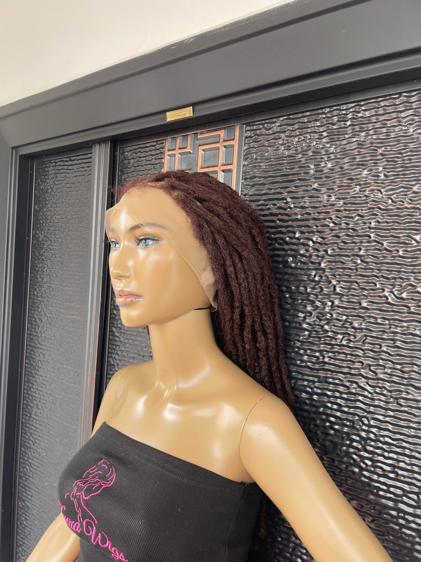 Brown synthetic dreadlock wig