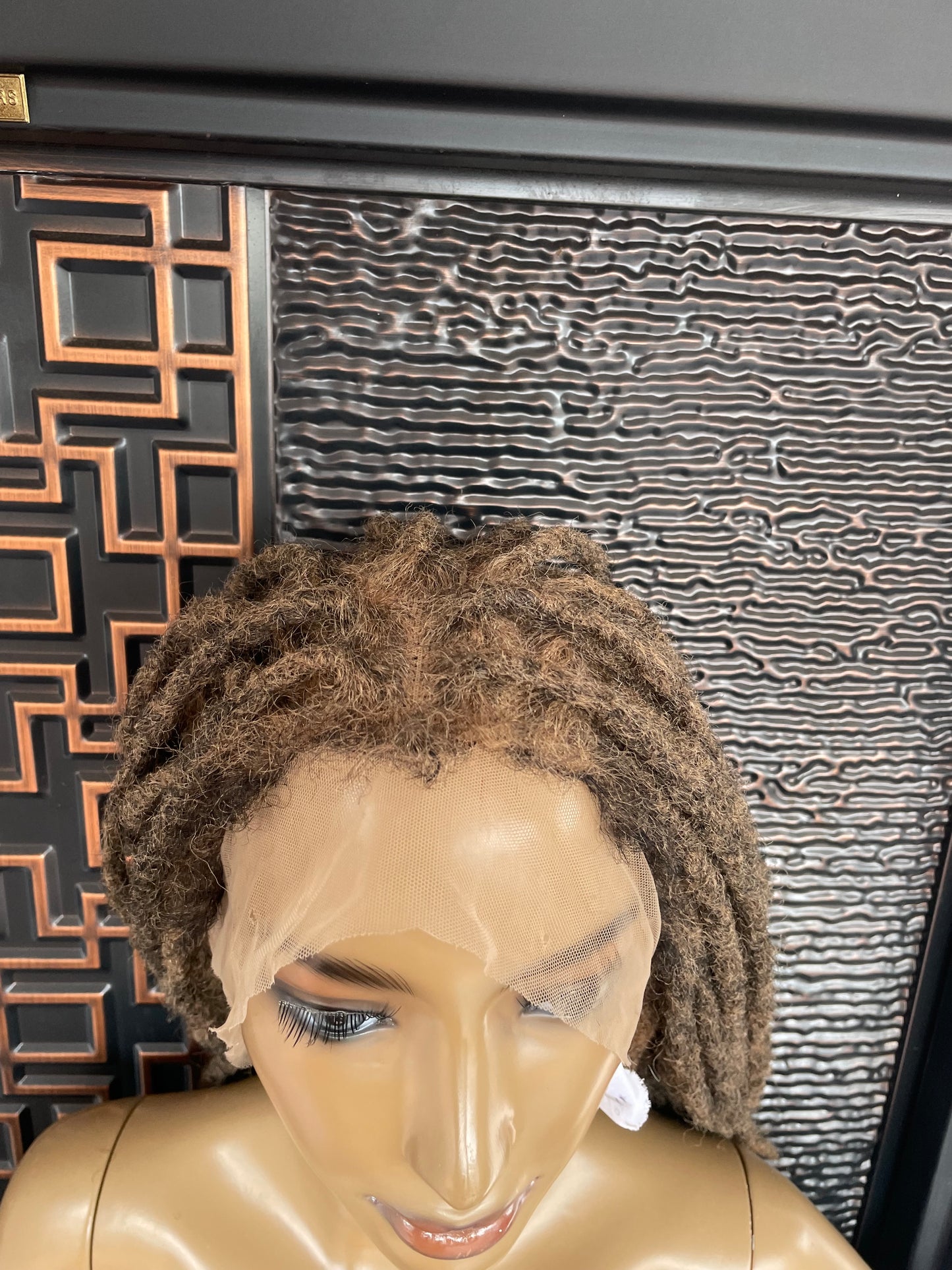 T27 Synthetic dreadlock wig, gold dreadlocks wig