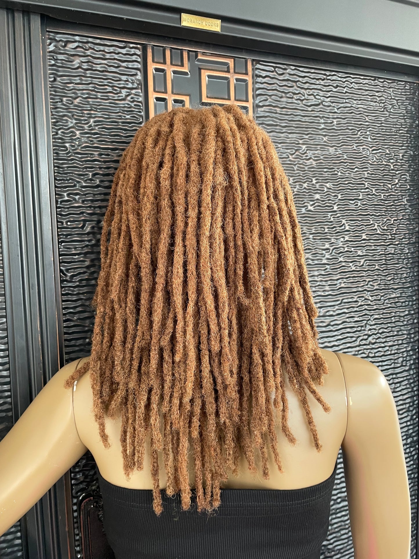 Light brown human hair loc wig