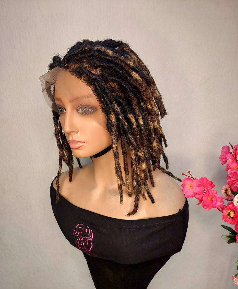 Mixed color synthetic locs wig