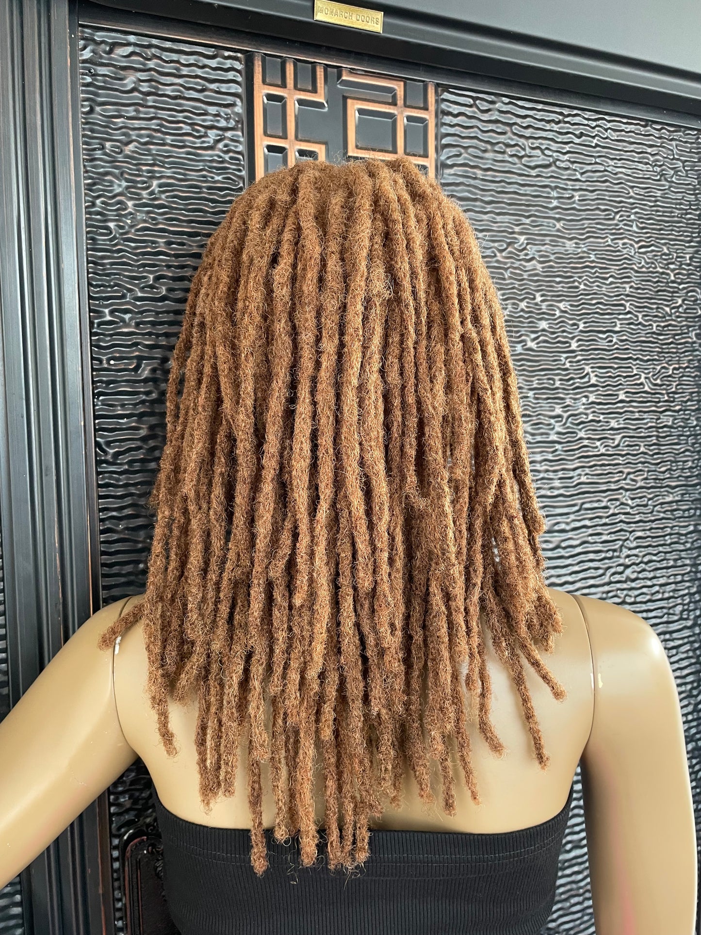 Light brown human hair loc wig