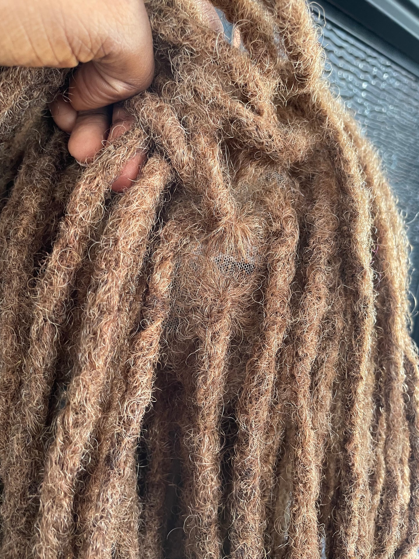 Light brown human hair loc wig