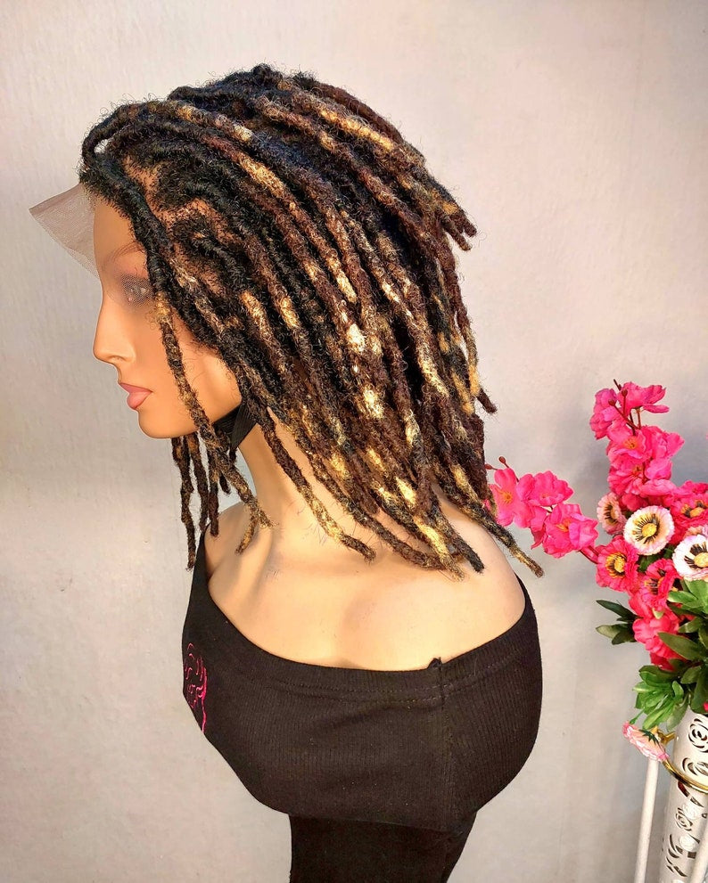 Mixed color synthetic locs wig