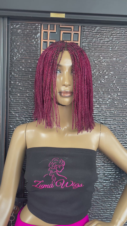 Bob twist wig in pink burst color